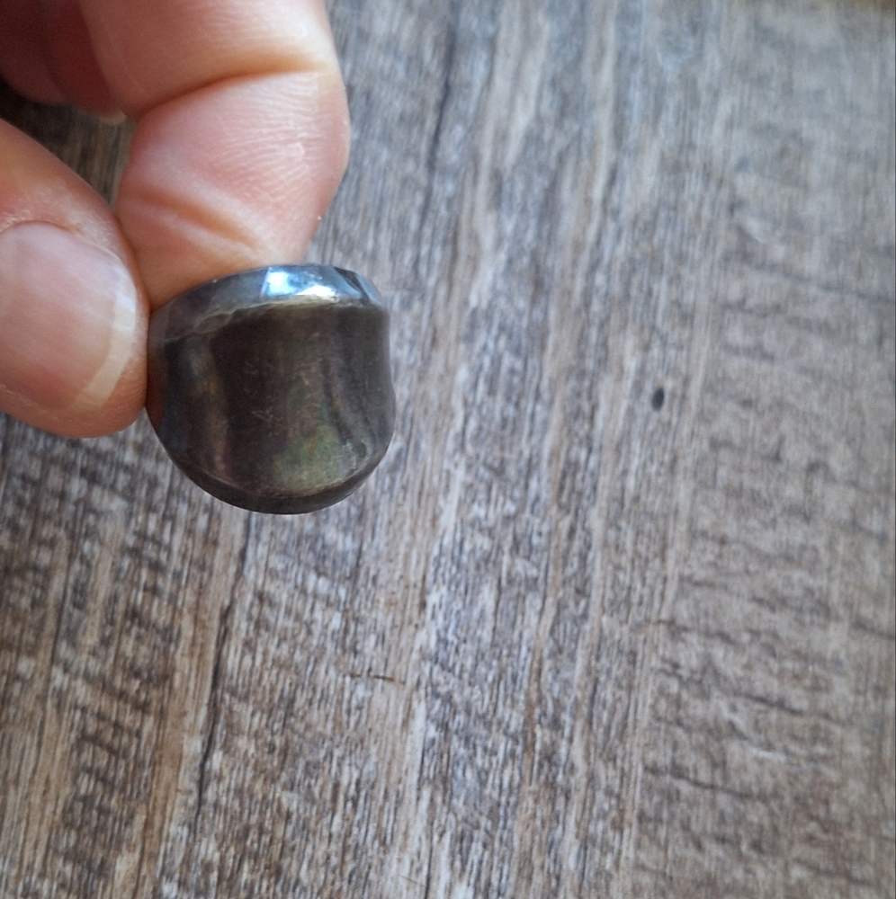 Sterling Silver Dome Statement Ring - Dark Silver